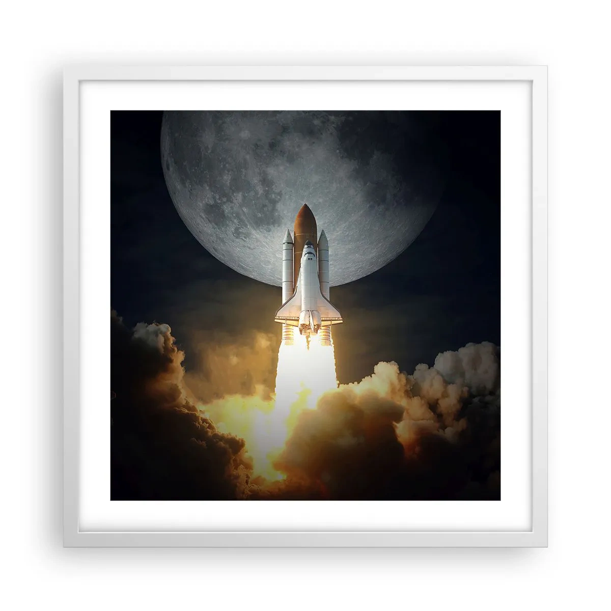 Plakat i hvid ramme - Begyndelsen på et overjordisk eventyr - 50x50 cm