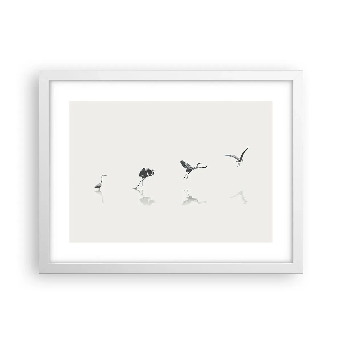 Plakat i hvid ramme - Fire enkle trin - 40x30 cm