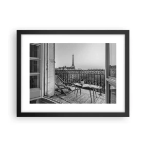Plakat i sort ramme - Eftermiddag i Paris - 40x30 cm