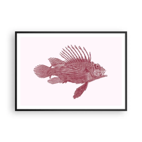 Plakat i sort ramme - En beboer i eksotiske farvande - 100x70 cm