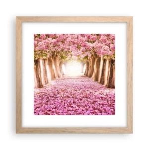 Plakat i ramme af lyst egetræ - Vejen til paradis - 30x30 cm