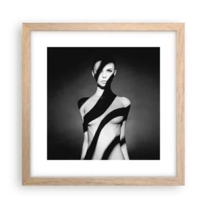 Plakat i ramme af lyst egetræ - I blænding og skygge - 30x30 cm