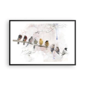 Plakat i sort ramme - Møde med vinger - 91x61 cm