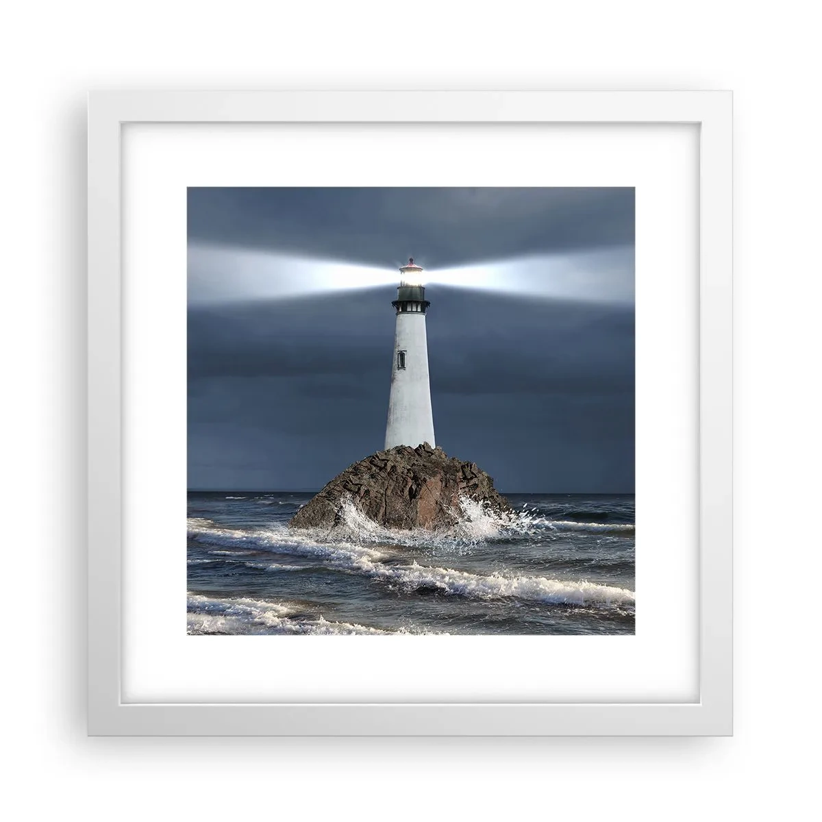 Plakat i hvid ramme - Her...her...her! - 30x30 cm