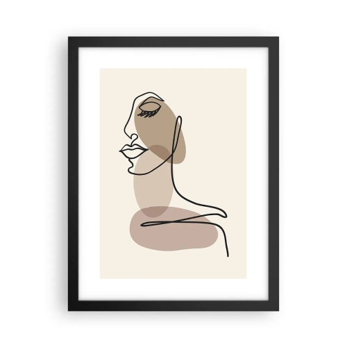Plakat i sort ramme - En vis linje af skønhed - 30x40 cm