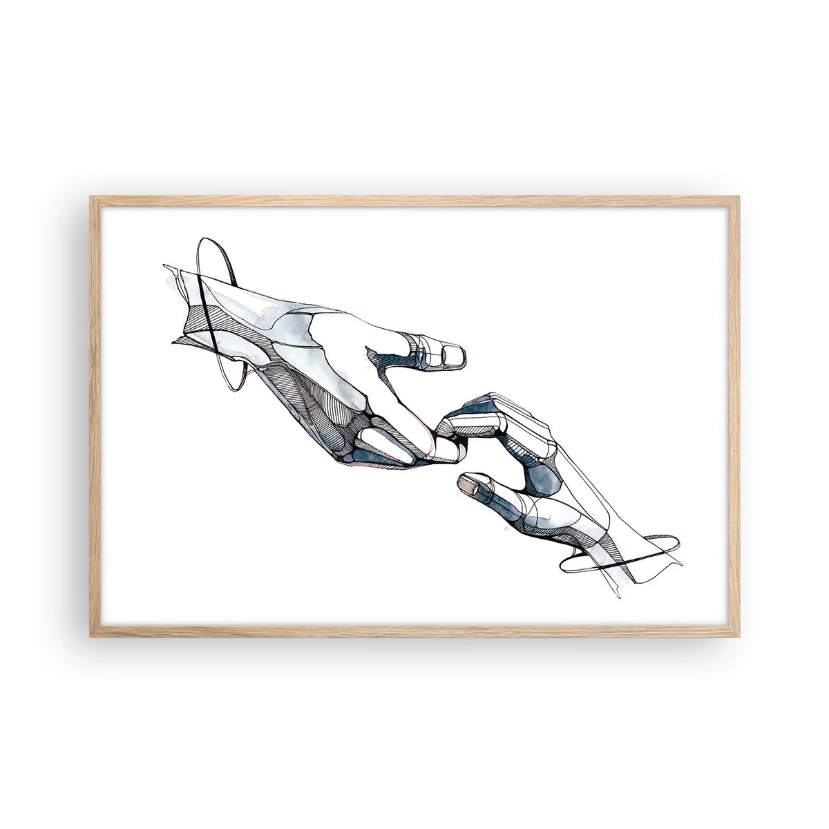 Plakat i ramme af lyst egetræ - En god gestus - 91x61 cm