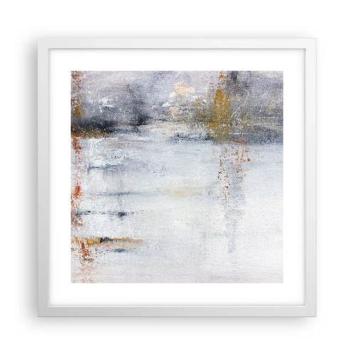 Plakat i hvid ramme - Bag lufttæppet - 40x40 cm