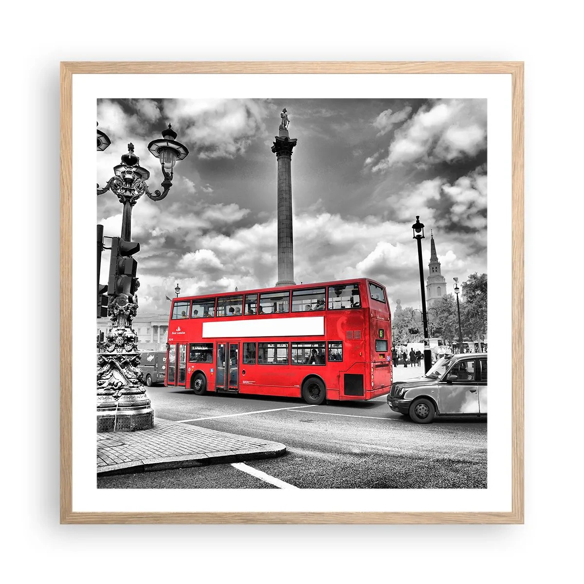 Plakat i ramme af lyst egetræ - Byens sande livsnerve - 60x60 cm