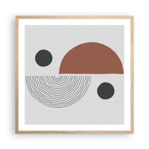 Plakat i ramme af lyst egetræ - Perfektion af hjulet - 60x60 cm