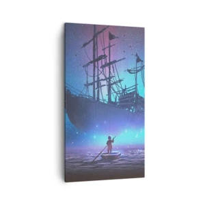 Lærredstryk - Billede på lærred - Et møde med myten om havet - 45x80 cm