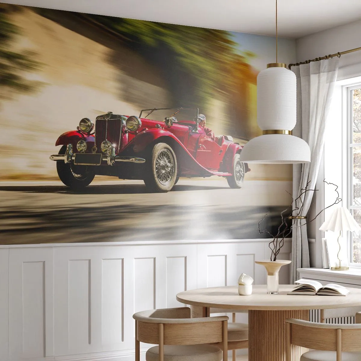Fototapet Premium Canvas - Smukkere end Nike fra Samothrake - Bil, Retro, Cabriolet - 250x175 cm