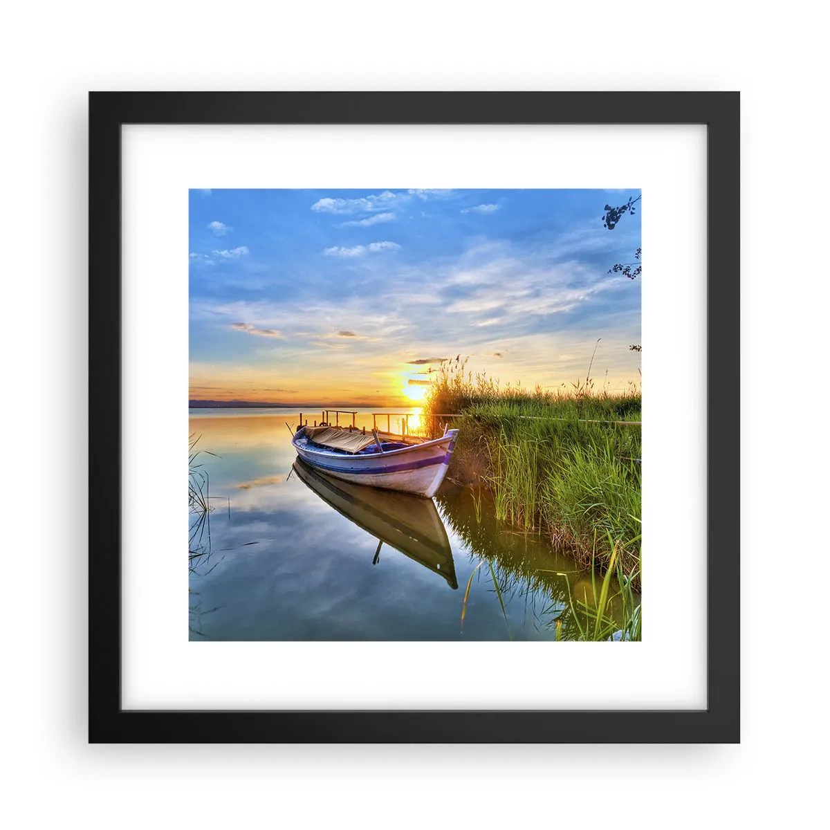 Plakat i sort ramme - Bugt med opfyldte drømme - 30x30 cm