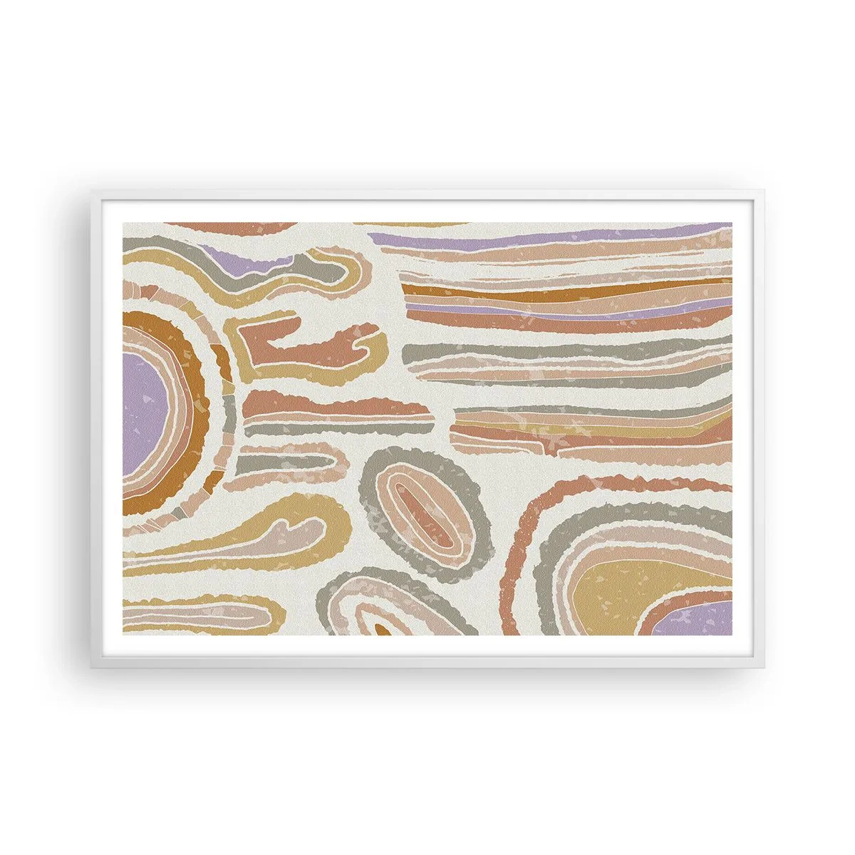 Plakat i hvid ramme - Farverige tværsnit - 100x70 cm