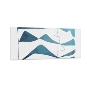 Billede på glas - Abstraktion: en turkis sammensætning - 100x40 cm