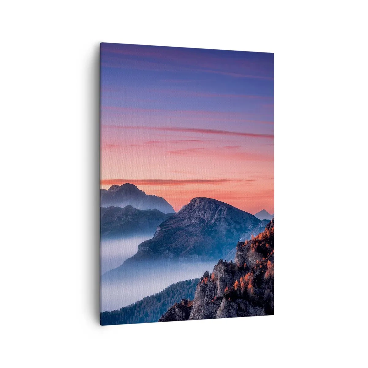 Lærredstryk - Billede på lærred - Over dalene - 70x100 cm