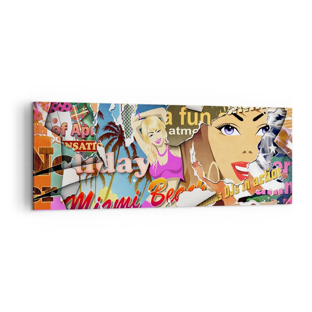 Lærredstryk - Billede på lærred - Tilbageblikke på ferien - 140x50 cm