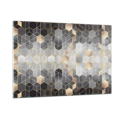 Billede på glas - Sammensætning af diamanter - 120x80 cm