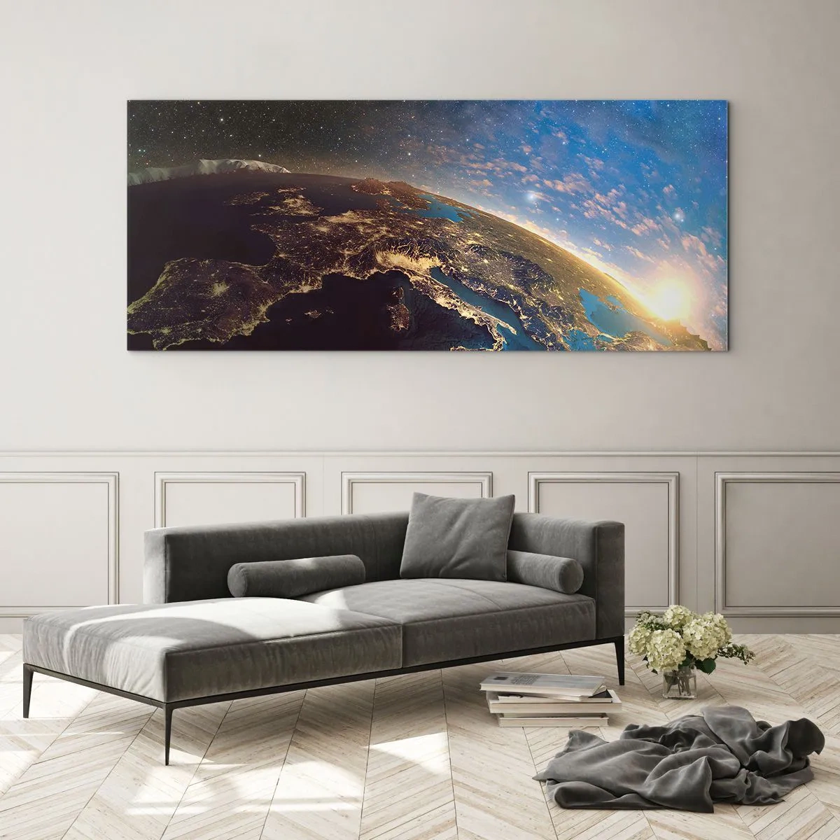 Billede på glas - Lad os se på hinanden på afstand - 100x40 cm
