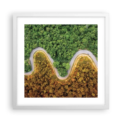 Plakat i hvid ramme - Grænser og gennembrud - 40x40 cm