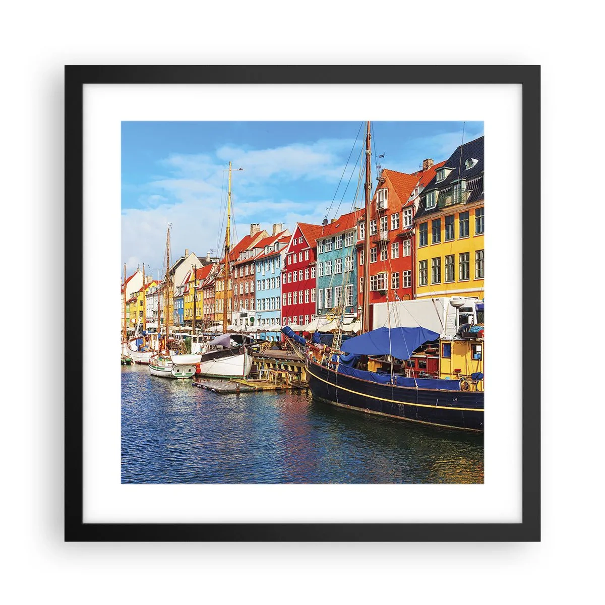 Plakat i sort ramme - Glædelig kaj - 40x40 cm