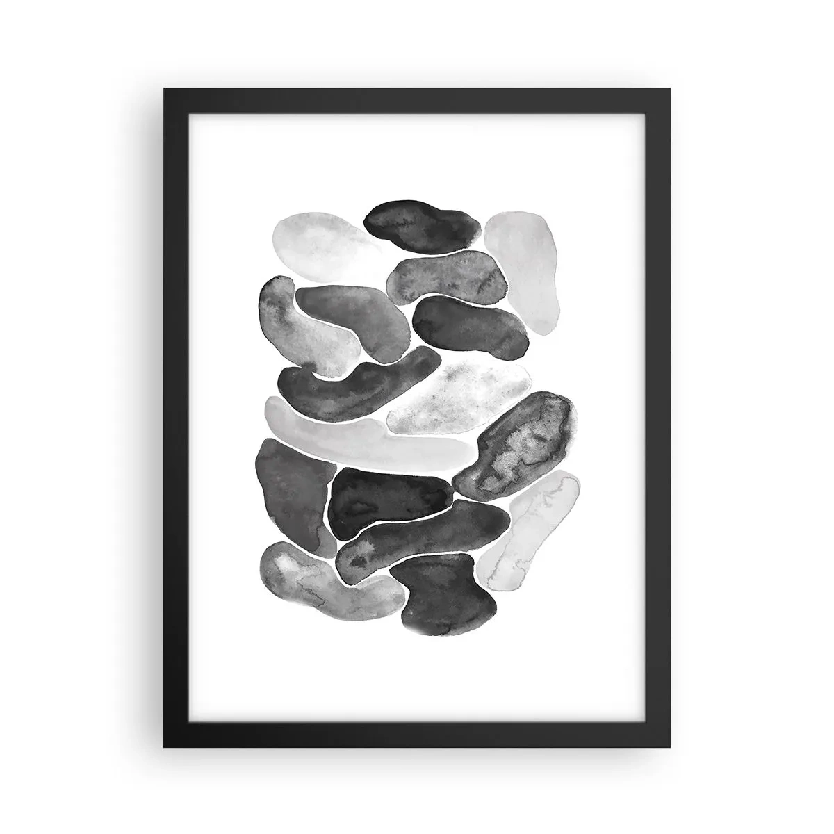 Plakat i sort ramme - Stenet abstraktion - 30x40 cm