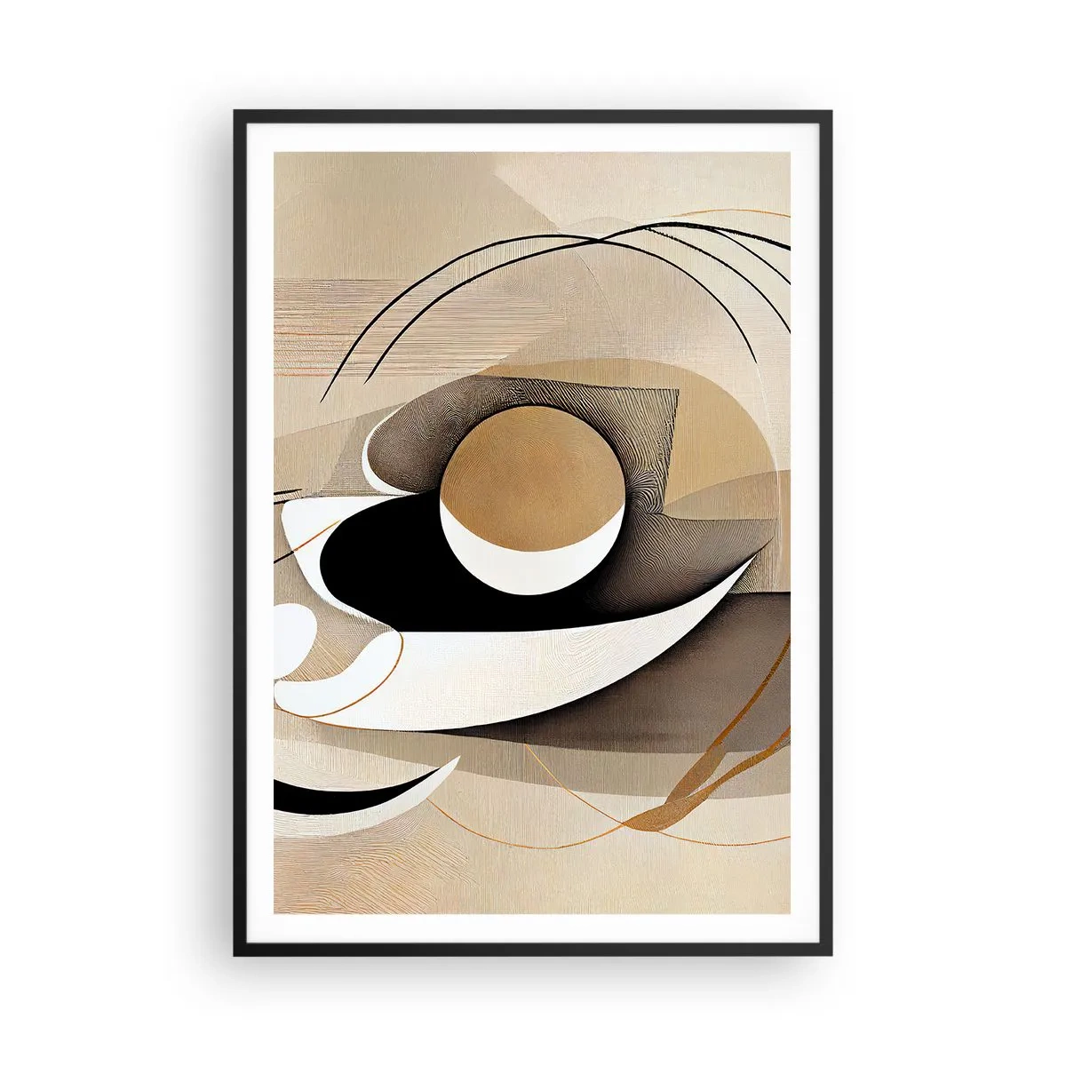 Plakat i sort ramme - Komposition: essensen af ting - 70x100 cm