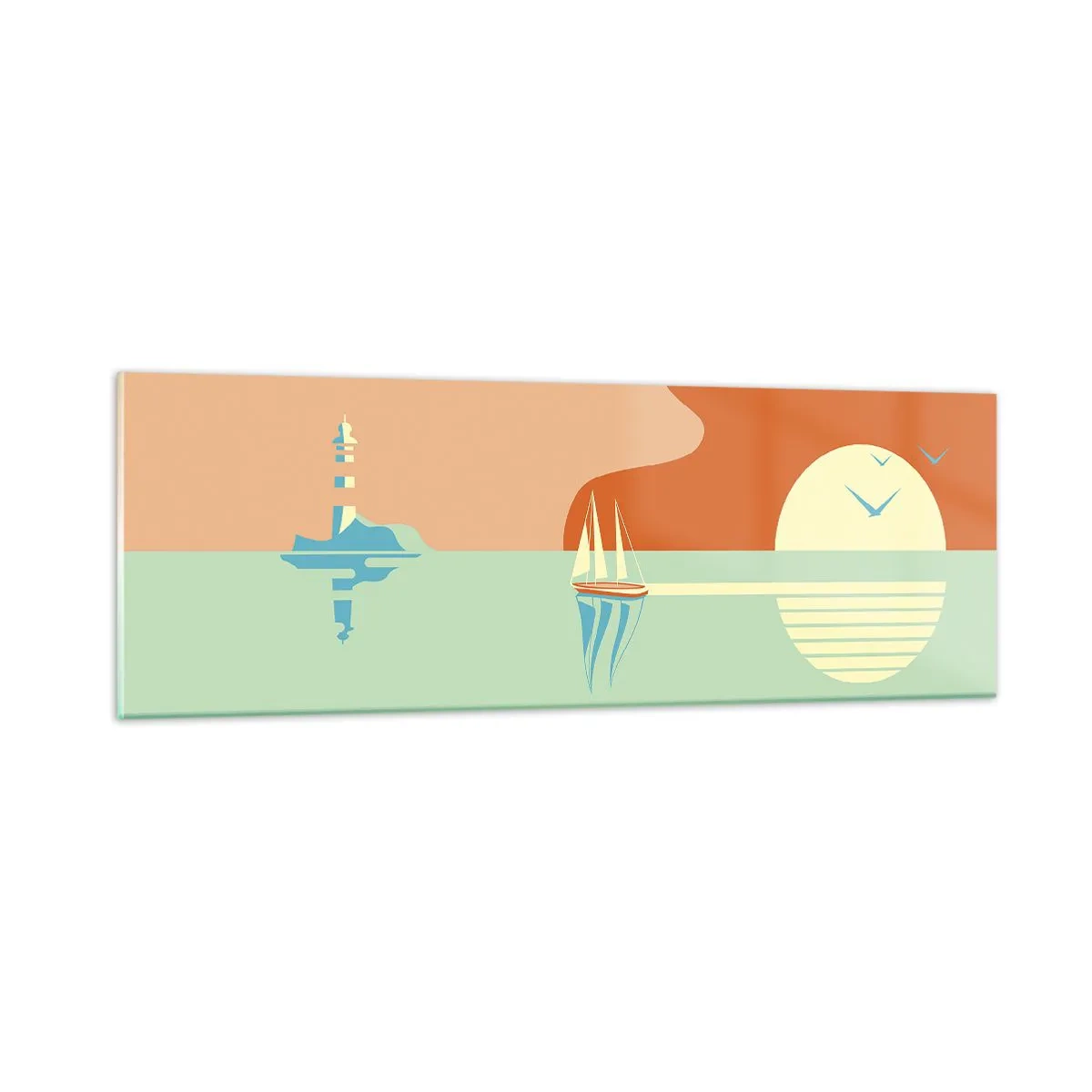 Billede på glas - Det perfekte havlandskab - 90x30 cm