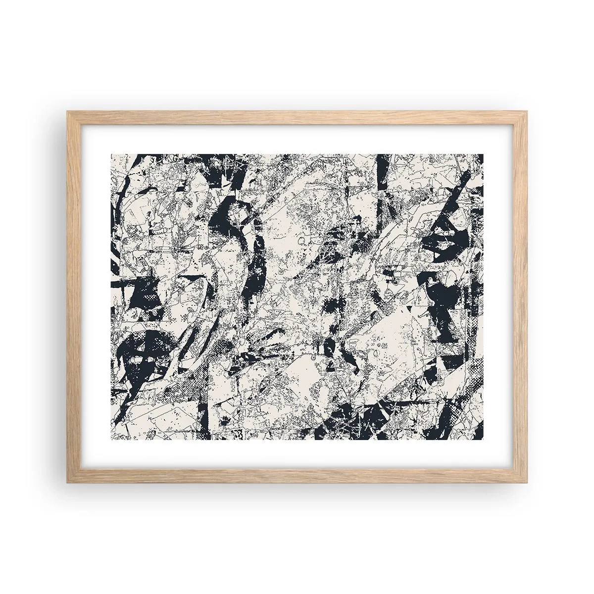 Plakat i ramme af lyst egetræ - Modsætningernes gennemtrængning - 50x40 cm