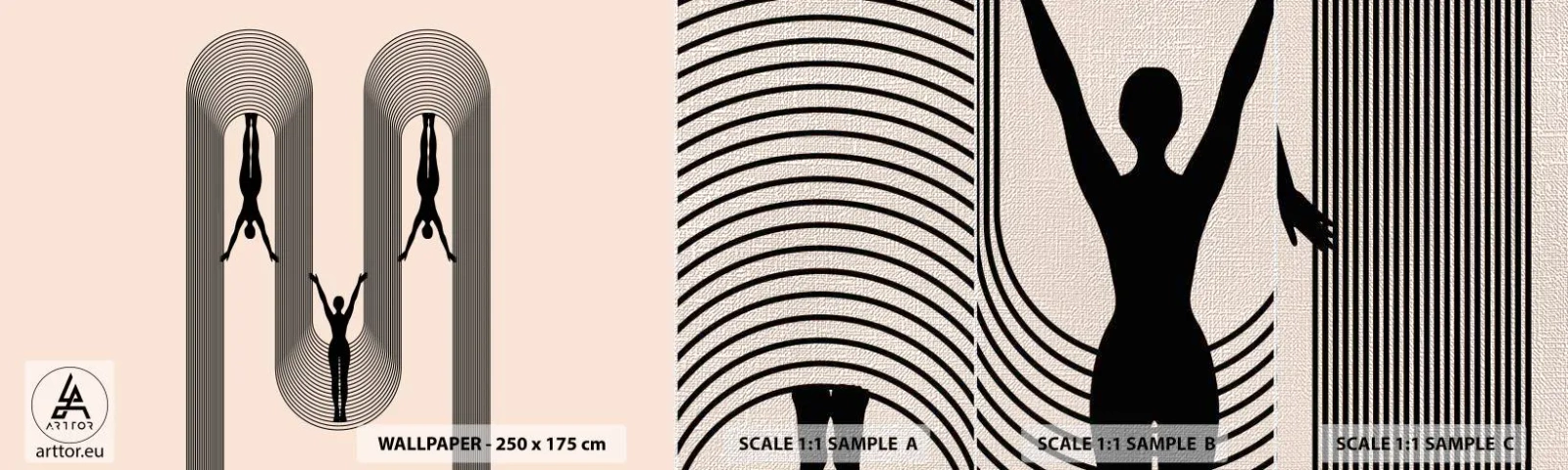 Prøve Fototapet Premium Canvas - På hovedet nedad - Surrealisme, Legeme, Yoga - 100x30 cm