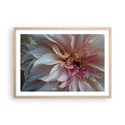 Plakat i ramme af lyst egetræ - Blomstrende friskhed - 70x50 cm