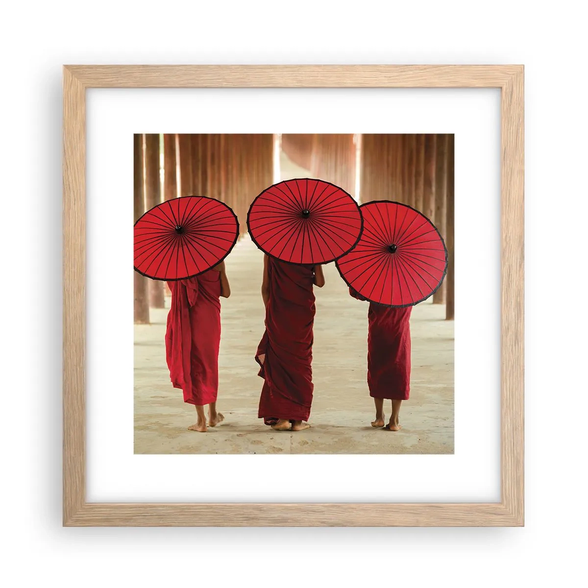 Plakat i ramme af lyst egetræ - På vej til det rene land - 30x30 cm