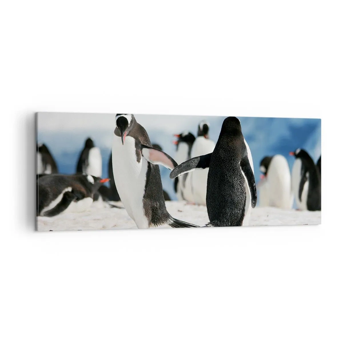 Lærredstryk - Billede på lærred - Danser i sneen - 140x50 cm