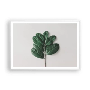 Plakat i hvid ramme - Tegning af selve naturen - 100x70 cm