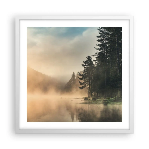 Plakat i hvid ramme - En dags fødsel - 50x50 cm