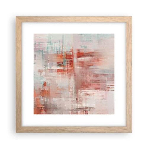 Plakat i ramme af lyst egetræ - Diset. Hvor er dog det lyserødt - 30x30 cm