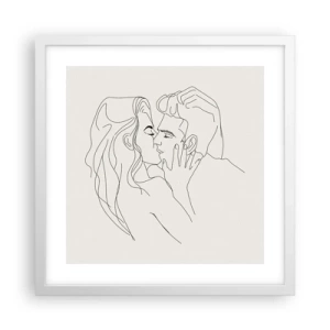Plakat i hvid ramme - Forviklet i følelser - 40x40 cm