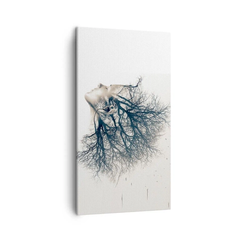 Lærredstryk - Billede på lærred - Lyttede til træets hvisken - 45x80 cm