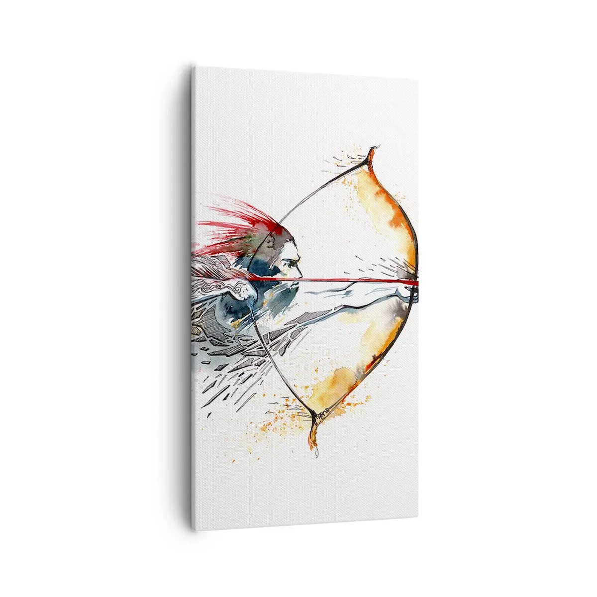 Lærredstryk - Billede på lærred - Mytisk kriger med en brændende bue - 55x100 cm