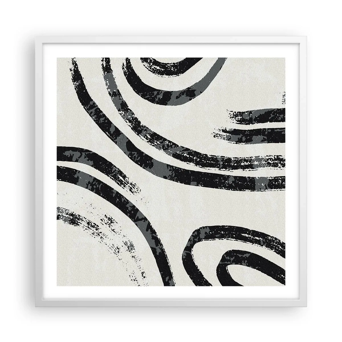 Plakat i hvid ramme - Halvt stoppet - 60x60 cm