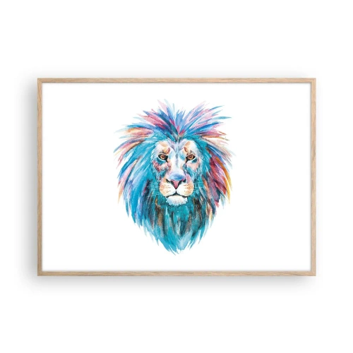 Plakat i ramme af lyst egetræ - En elektrificerende aura - 100x70 cm