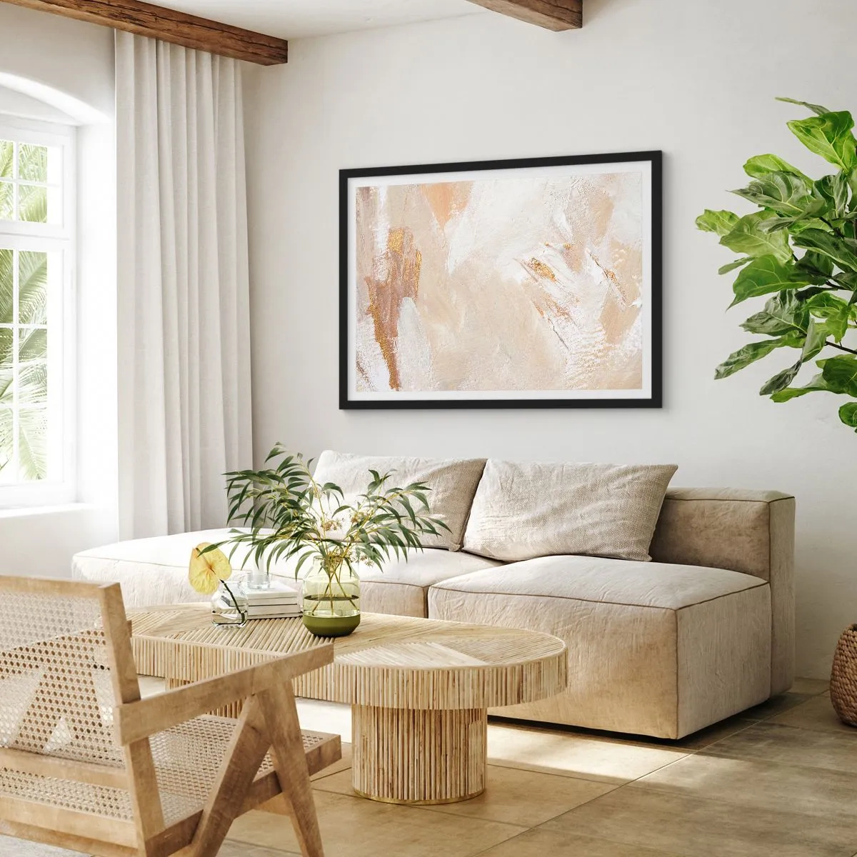 Plakat i sort ramme - Pastelkomposition - 70x50 cm