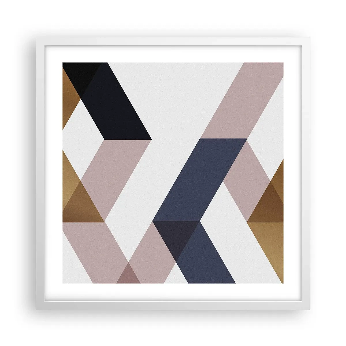 Plakat i hvid ramme - Planer og vinkler - 50x50 cm