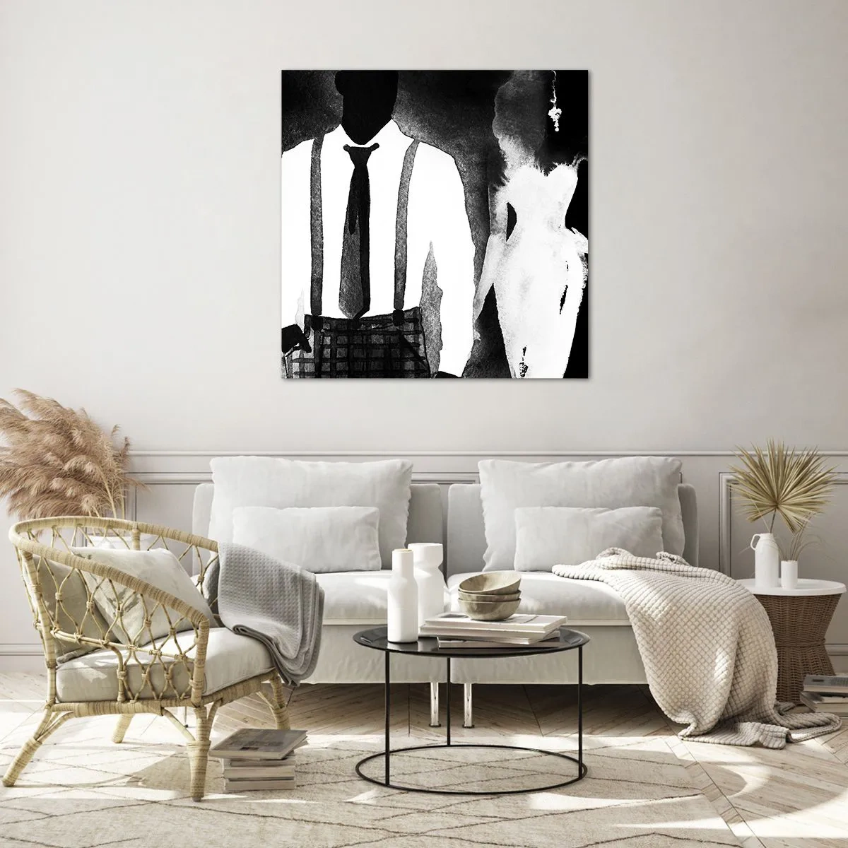 Billede på glas - I en noir-atmosfære - 50x50 cm