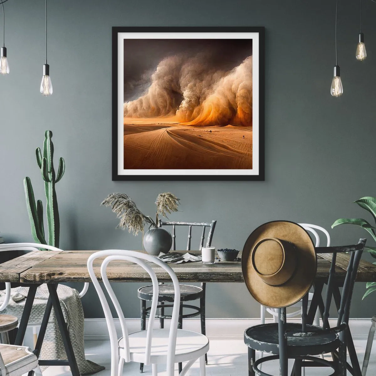 Plakat i sort ramme - Ørkenens vrede - 30x30 cm