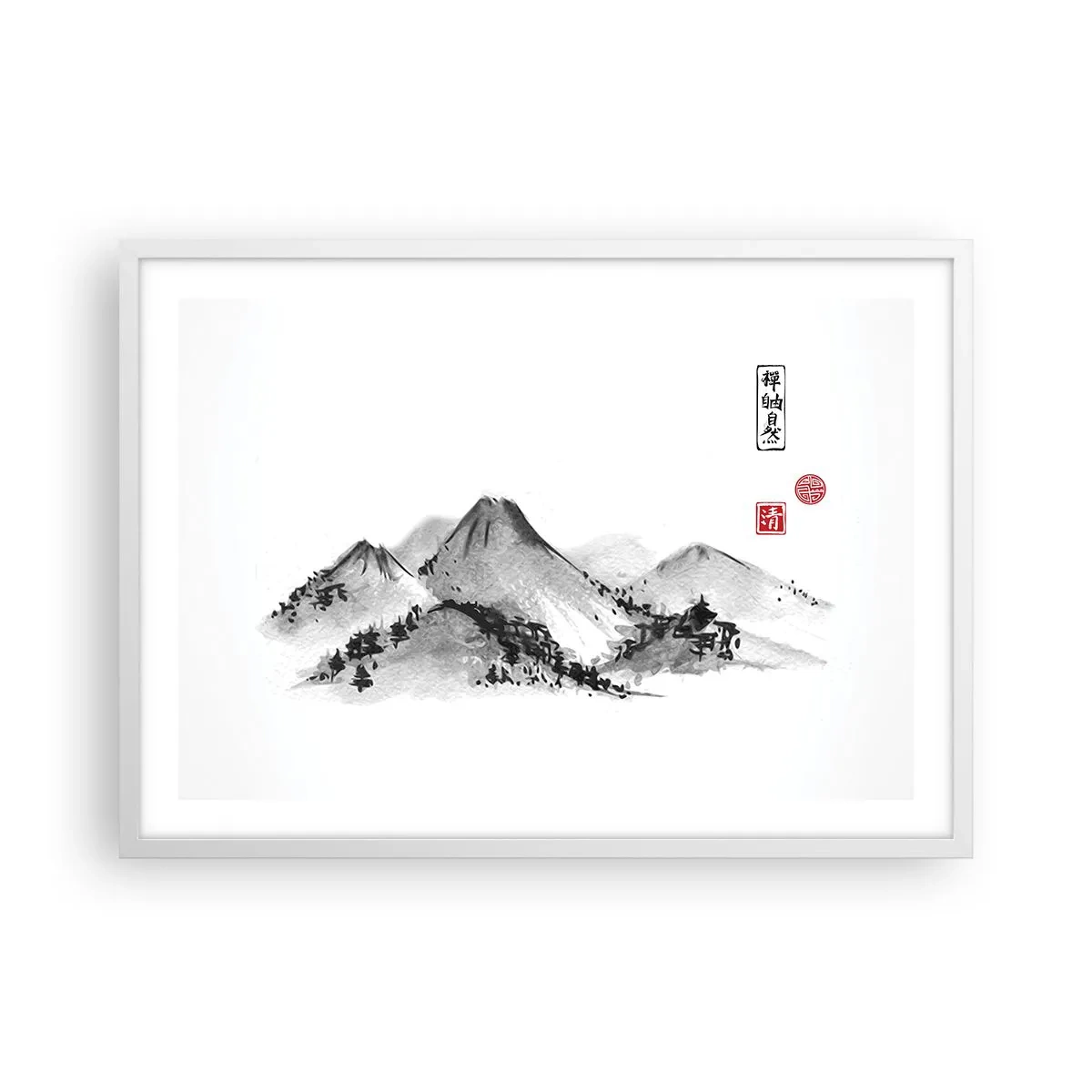 Plakat i hvid ramme - Langt væk - 70x50 cm