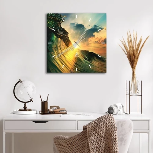 Vægur, Uret - Surfer, hvor er du? - 40x40 cm