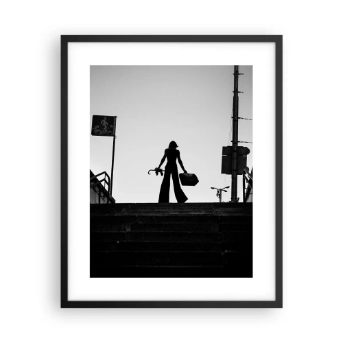 Plakat i sort ramme - Vandring i byen - 40x50 cm