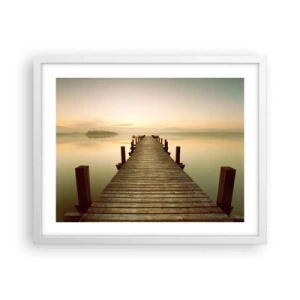 Plakat i hvid ramme - Før daggry, daggry, lys - 50x40 cm