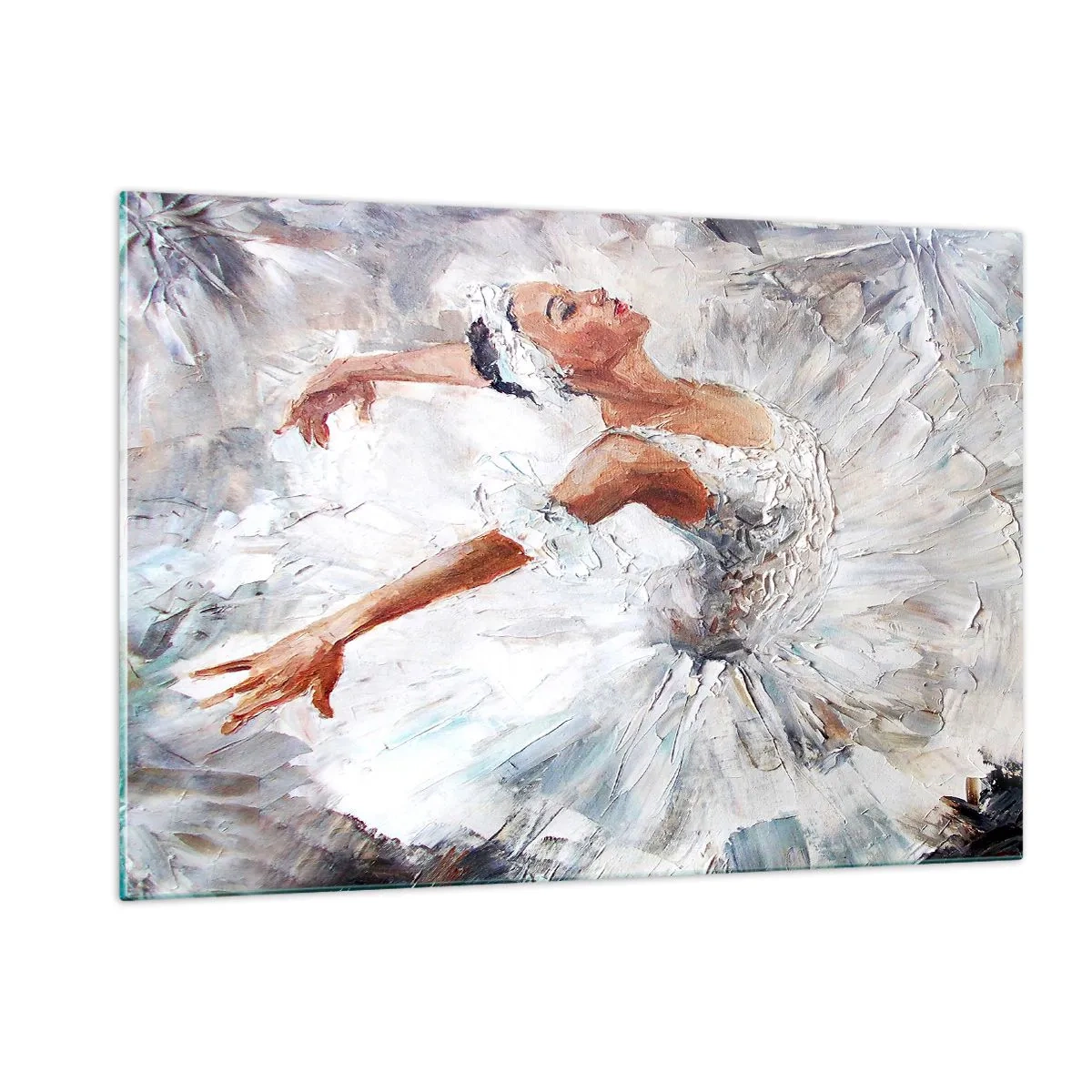 Billede på glas - Blød og let som tyl - 120x80 cm