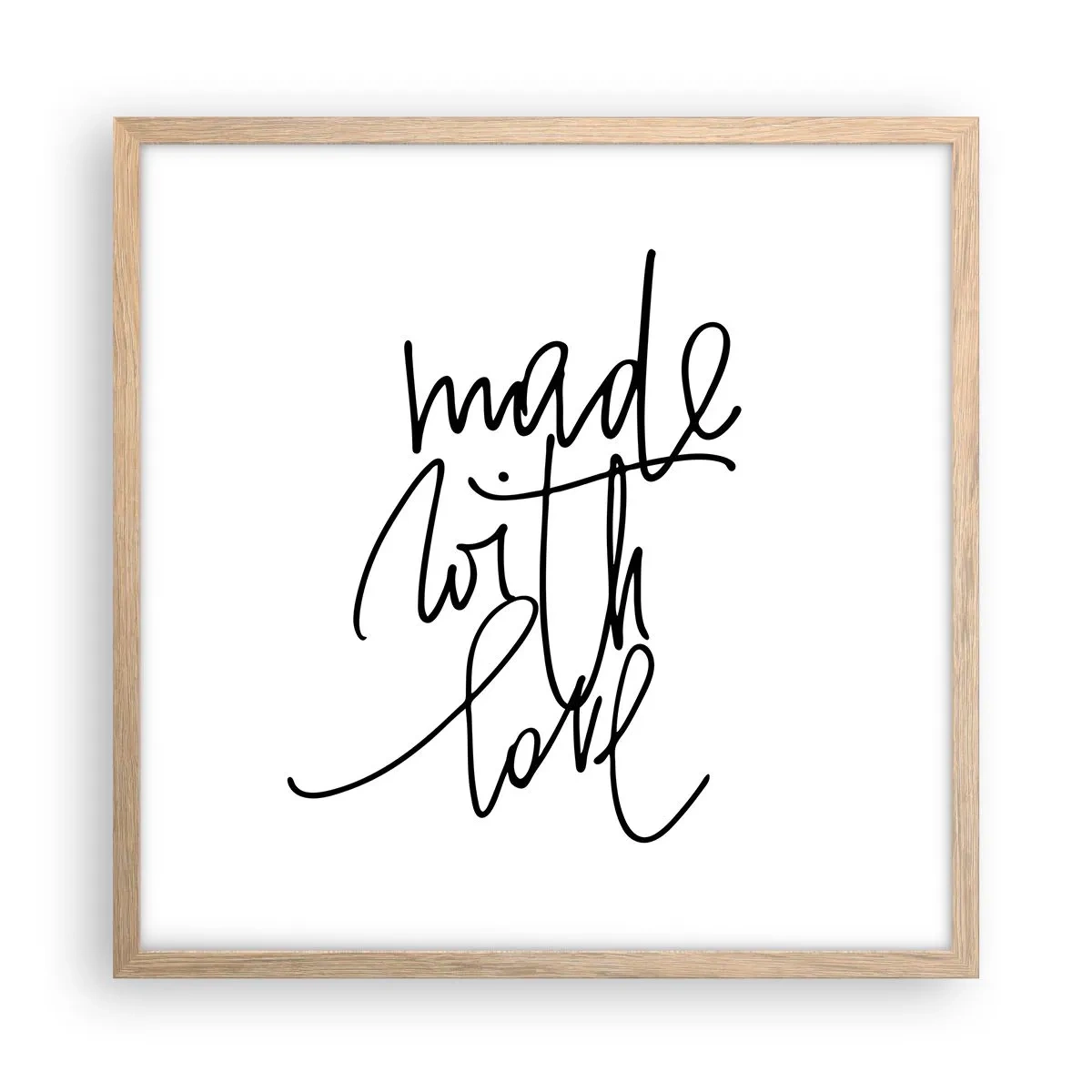 Plakat i ramme af lyst egetræ - Det bedste mærke - 50x50 cm